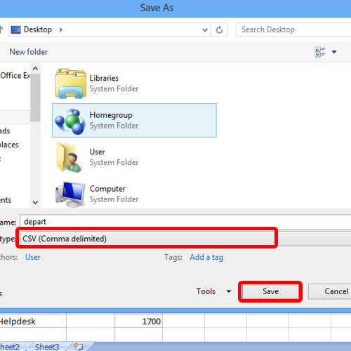 Save As CSV Format