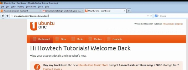 sign in to Ubuntu One account