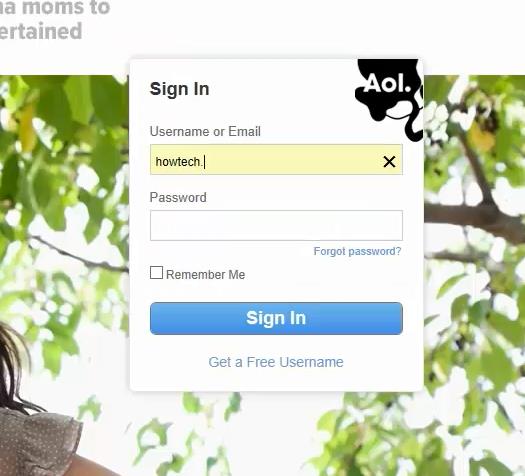 open web browser and log in to your AOL account