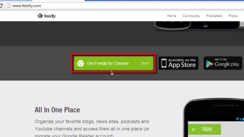 Adding Feedly to Chrome