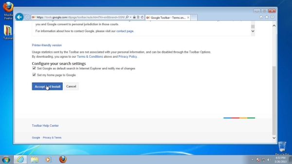 installing Google toolbar
