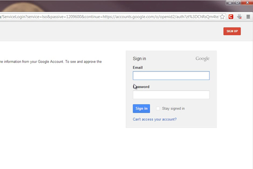 Simply login with you Gmail account