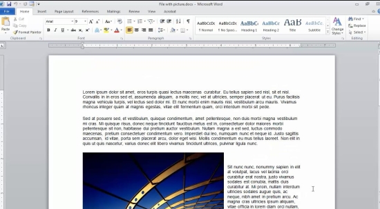 open Word document