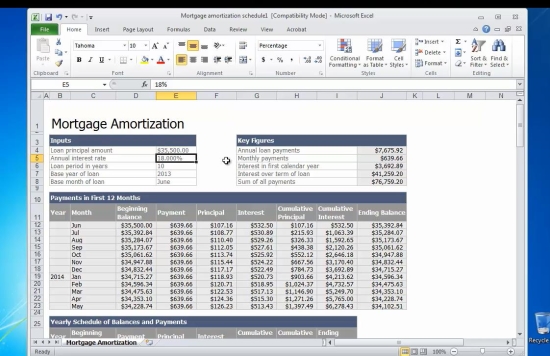 fill in details and calculate