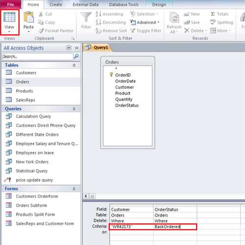 ms access delete query