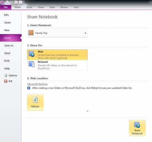 Sync OneNote with SkyDrive folder