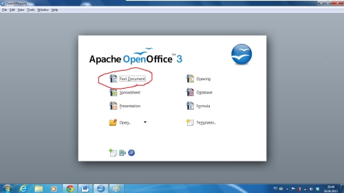 open OpenOffice document