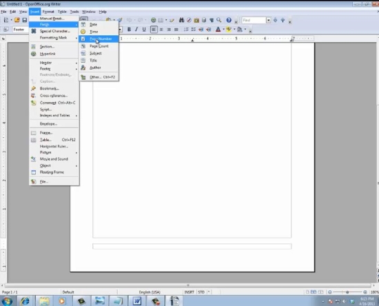 page numbering in openoffice mac