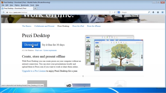 download Prezi desktop installer and run it