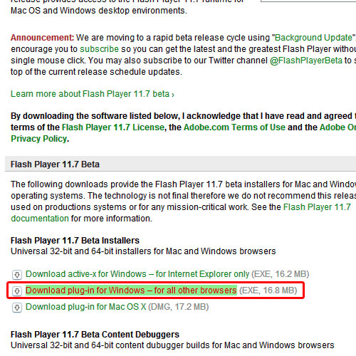 Download plug-in for Windows – all browsers