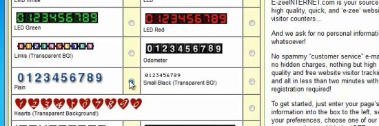 select counter options