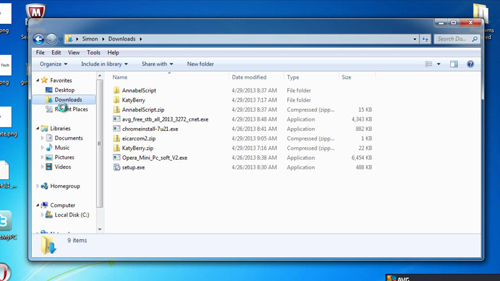 The downloads folder