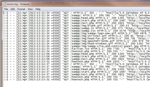 Automatic opening Log error file 