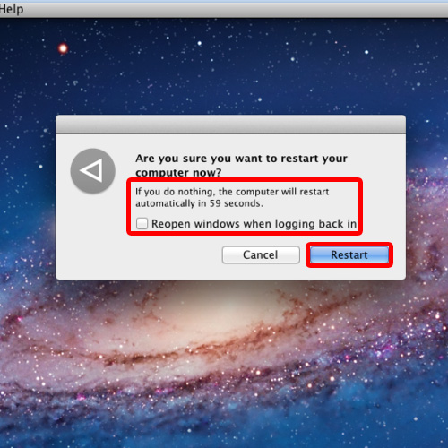 restart mac from terminal