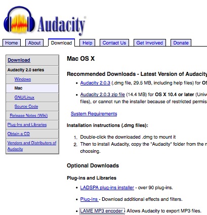 audacity manual for mac