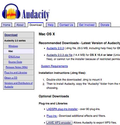 audacity for mac or windows