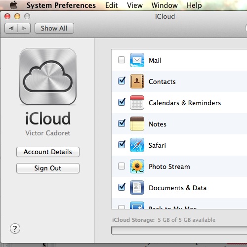 Activate Photo Stream in iCloud preferences