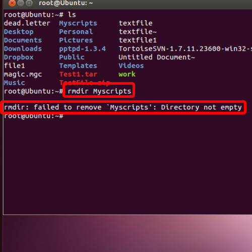 ubuntu list directory contents