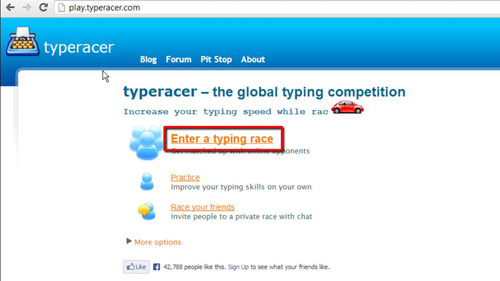 Starting a typing race