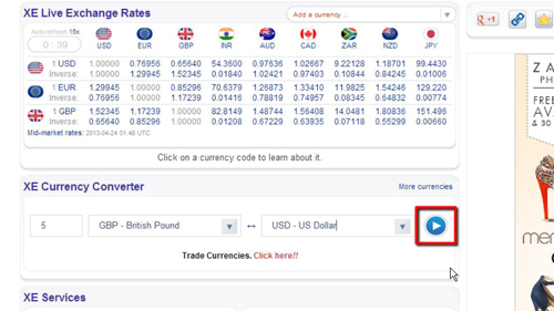 Finding a specific exchange rate