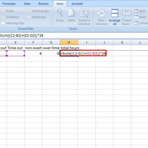 work hour calculation template excel download