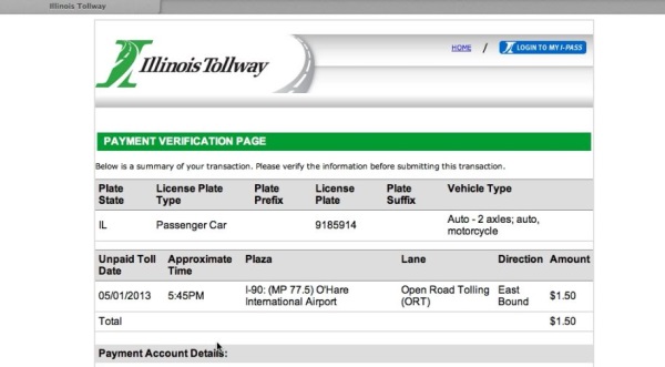 ipass pay toll online indiana