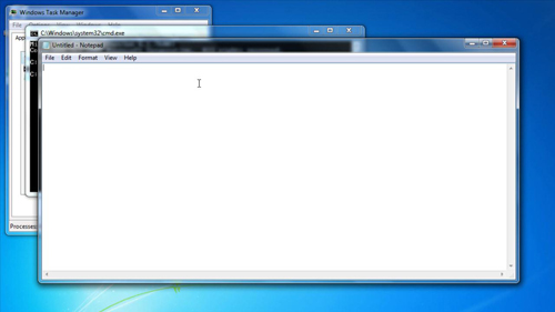 Opening Notepad in command prompt