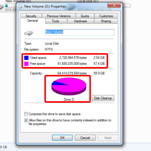 treeview disk space