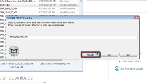free activation code for airserver