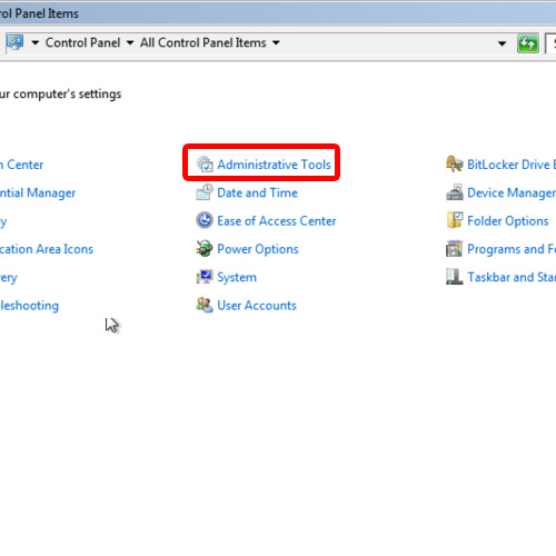 Go to Administrative Tools