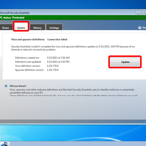 open microsoft security essentials