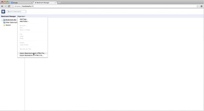 Select Import bookmarks from html file