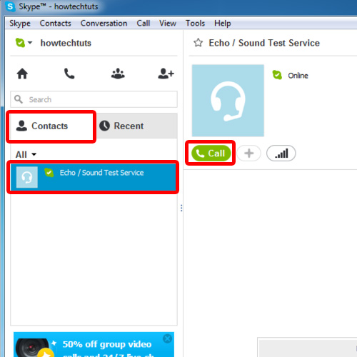 what is skype echo sound test service