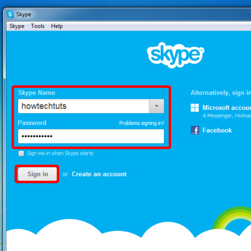 sign in to skype