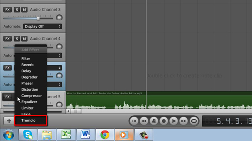 Adding an audio effect