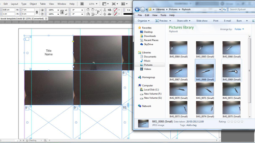 Placing the images into the flipbook template