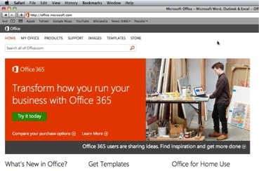 Navigate to www.office.microsoft.com