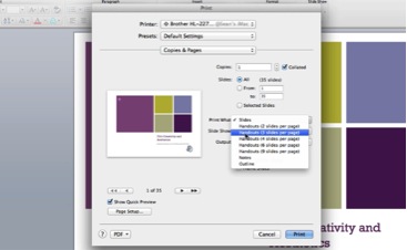 how to print powerpoint slides with lines for notes mac