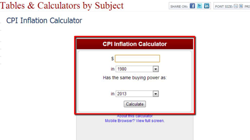 Inflation calculator