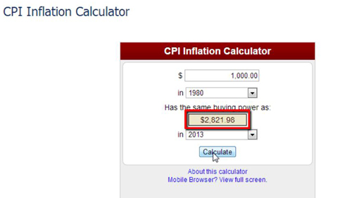 Finding out the current value of the money