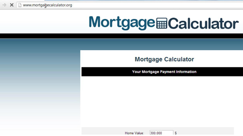 Accessing a mortgage calculator