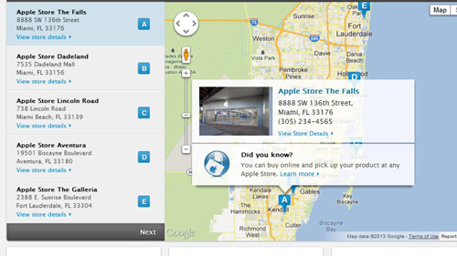 Locating the store closest to you