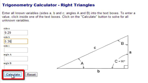 Calculating the unknown values