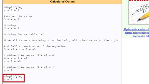 simple math equation calculator