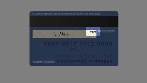 The security number on the signature strip of a card