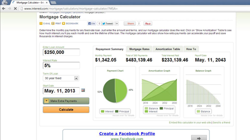 mortgage calculator interest