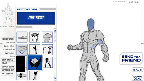 Customizing elements of the superhero