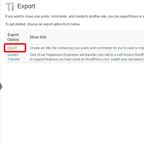 Export site in XML file