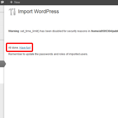 Import WordPress