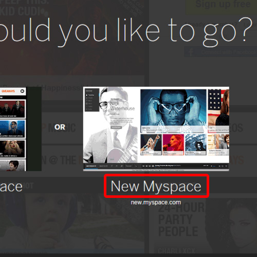 Select the new myspace option